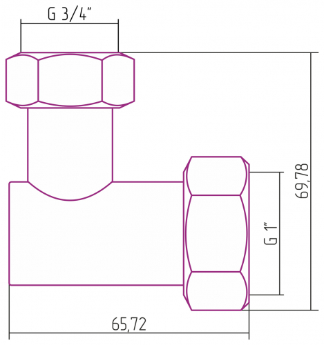 Уголок переходной Стилье G 1" НГ х G 3/4" НГ 02001-1034